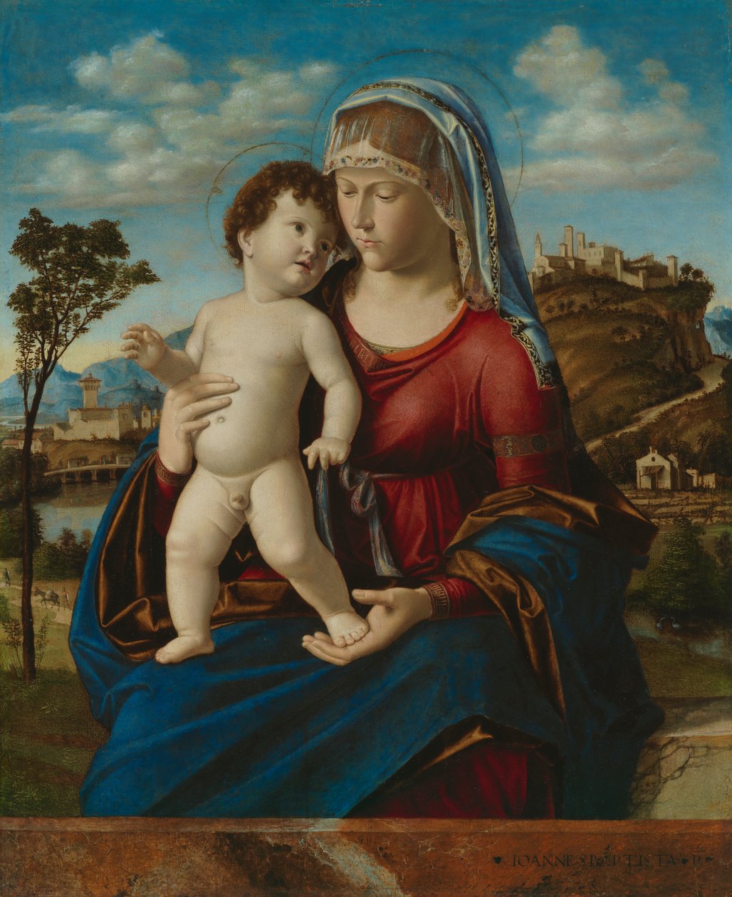 Madonna z Dzieciątkiem w pejzażu, ok. 1496-99 autorstwa Giovanni Battista Cima da Conegliano
