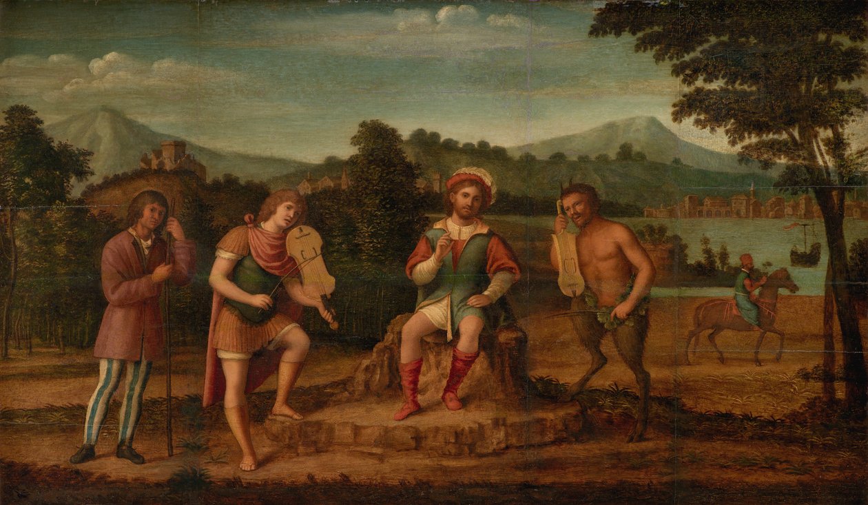 Wyrok Midasa. Konkurs muzyczny między Apollo i Marsjaszem autorstwa Giovanni Battista Cima da Conegliano