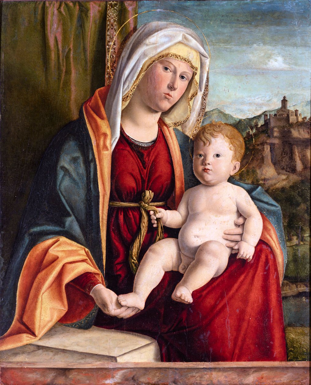 Dziewica z Dzieciątkiem par Cima da Conegliano, Giovanni Battista (ok. 1459-1517). Olej na drewnie, format: 84x71,7, koniec XV w., Fundacja Cini, Wenecja autorstwa Giovanni Battista Cima da Conegliano