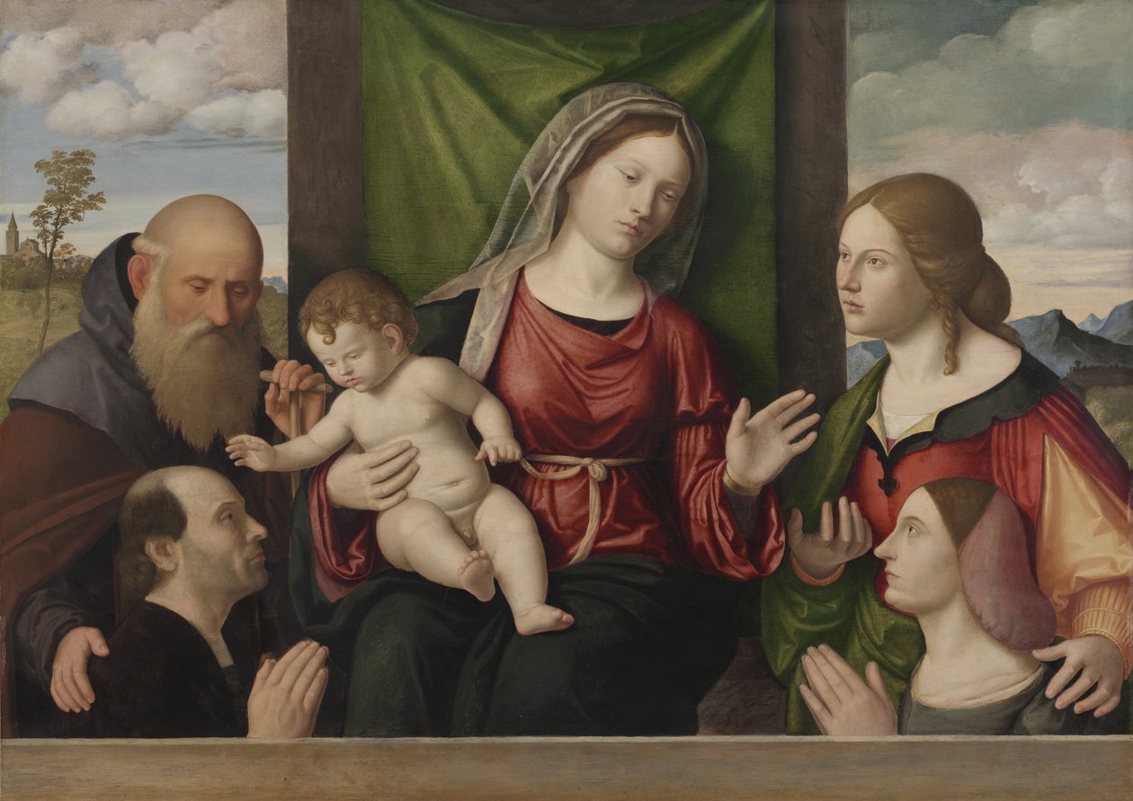 Dziewica z Dzieciątkiem ze świętymi i darczyńcami, ok. 1515 (olej na drewnie) autorstwa Giovanni Battista Cima da Conegliano