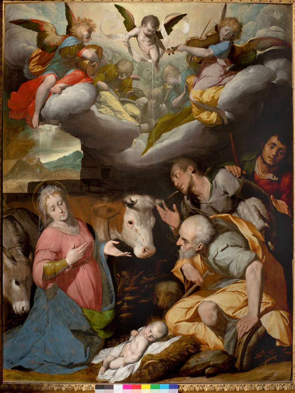 Adoracja pasterzy 1592-95 autorstwa Giovanni Battista Crespi