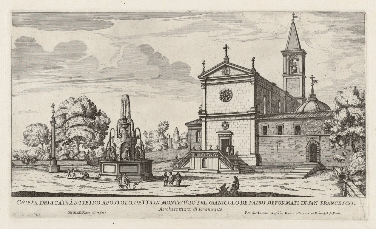 Kościół pod wezwaniem S. Pietro Apostolo (Kościół San Pietro in Montorio) autorstwa Giovanni Battista Falda