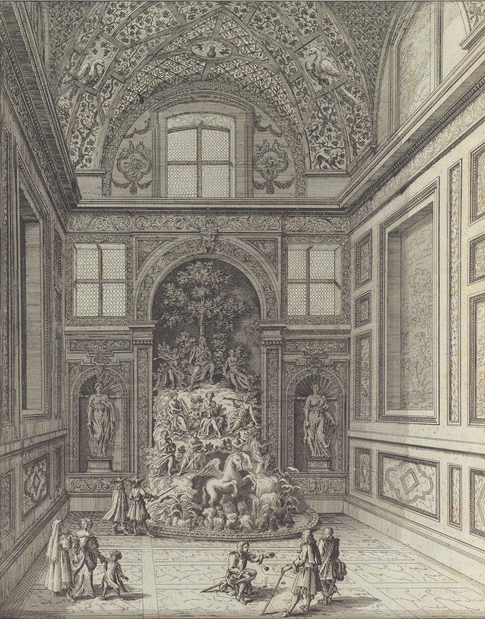 Stanza de Venti w Teatrze Belvedere we Frascati ..., 1691 lub później. autorstwa Giovanni Battista Falda