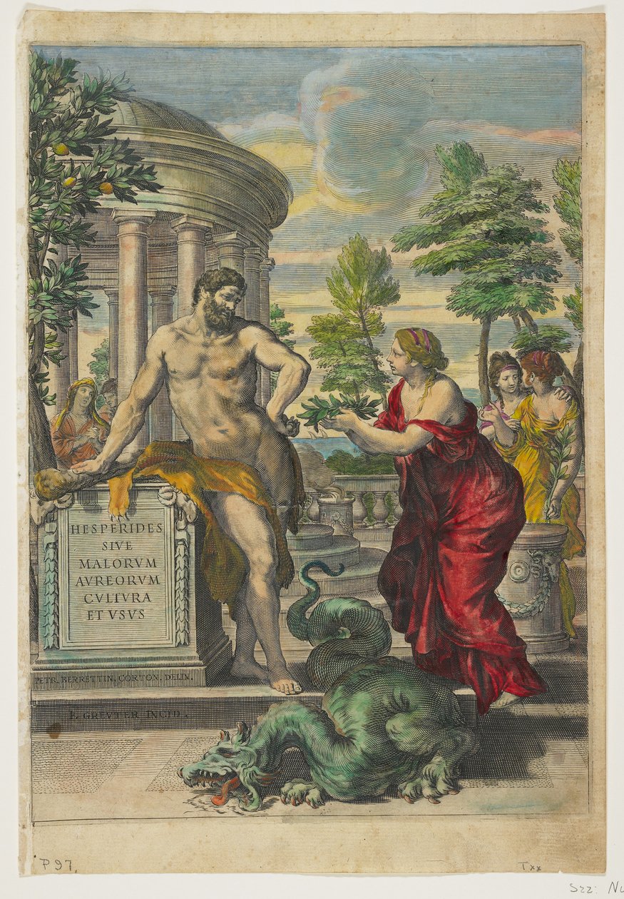 Frontyspis i strona tytułowa z Hesperyd, 1646 autorstwa Giovanni Battista Ferrari