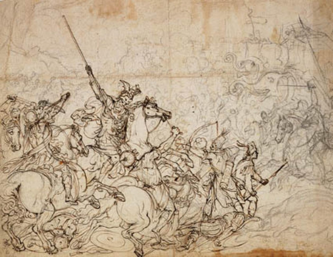 Scena bitwy ze słoniami i orientalami autorstwa Giovanni Battista Foggini