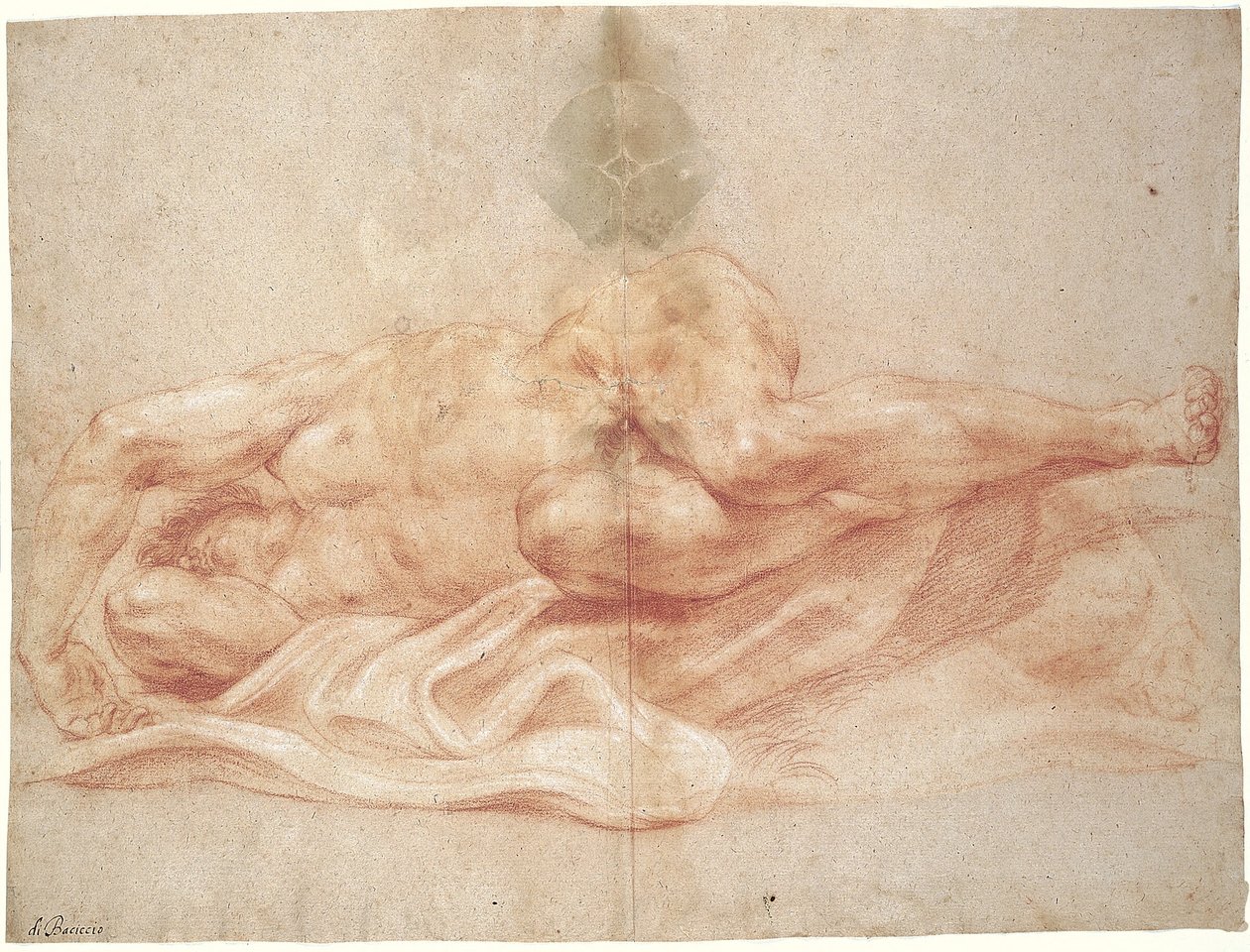 Mężczyzna nago autorstwa Giovanni Battista Gaulli