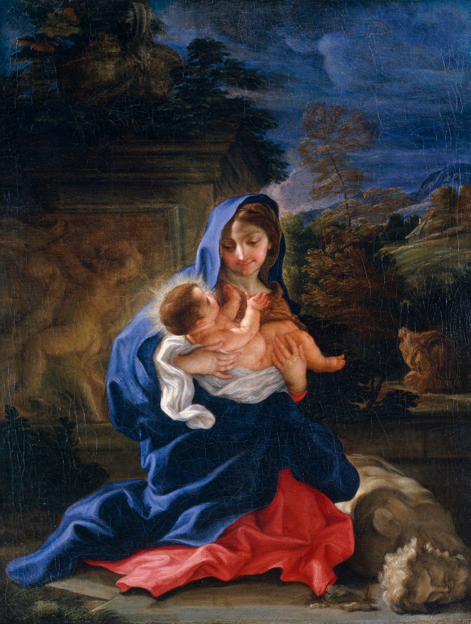 „Reszta w locie do Egiptu”, 1659-1709 autorstwa Giovanni Battista Gaulli Baciccio