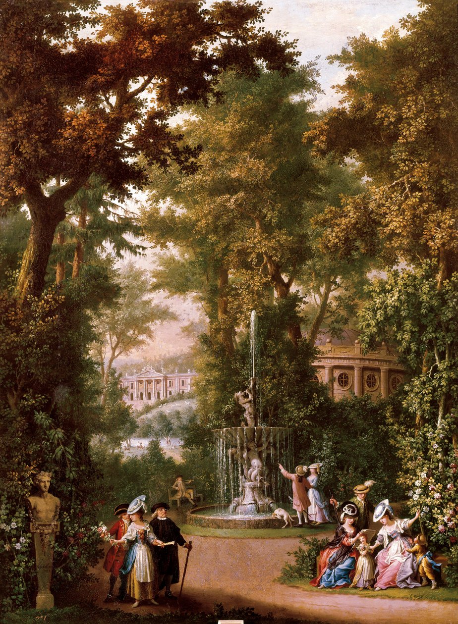 Sceny ogrodowe, ok. 1765 (olej na płótnie) autorstwa Giovanni Battista Innocenzo Colombo