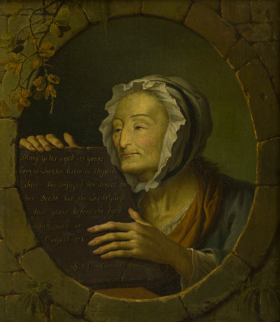 Portret Mary Yates (1649-1776) (olej na płótnie) autorstwa Giovanni Battista Innocenzo Colombo