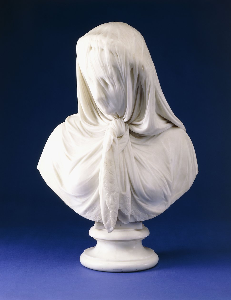 Marmurowe popiersie kobiety w welonie, 1867 autorstwa Giovanni Battista Lombardi