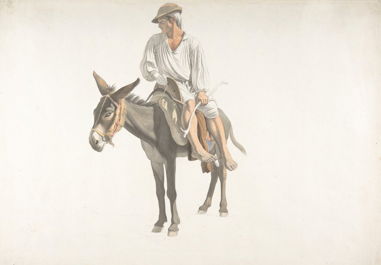 Chłop na Osiołku, ca. 1783-87. autorstwa Giovanni Battista Lusieri