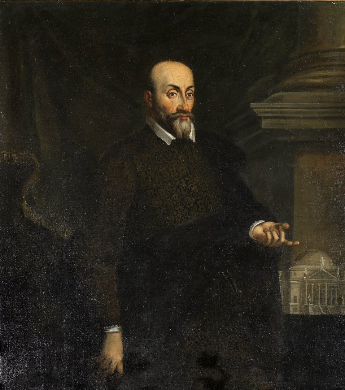 Portret hrabiego Mario Capry, autorstwa Maganzy, Giovanni Battista (ok. 1513-1586). olej na płótnie autorstwa Giovanni Battista Maganza