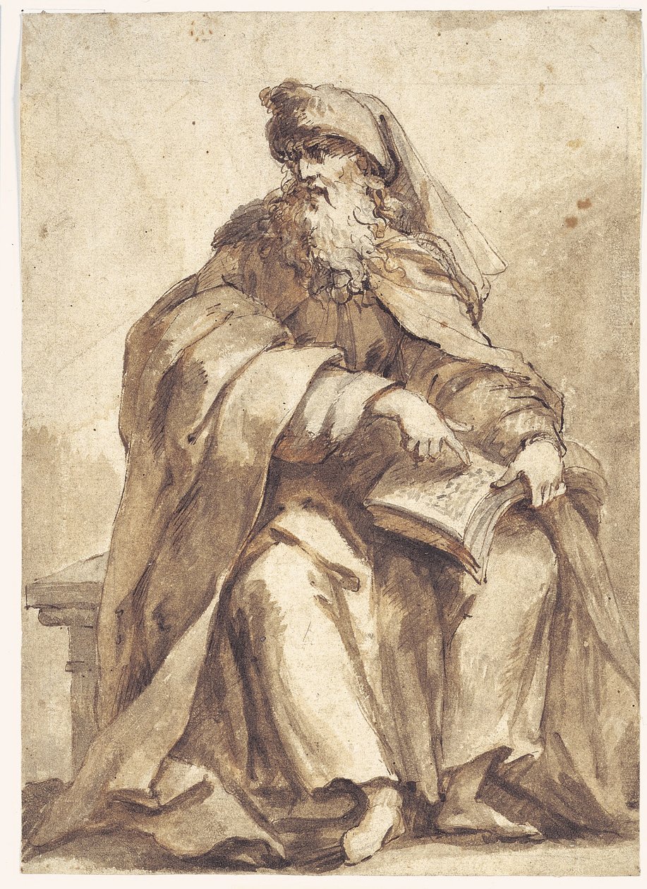 Siedzący prorok autorstwa Giovanni Battista Merano