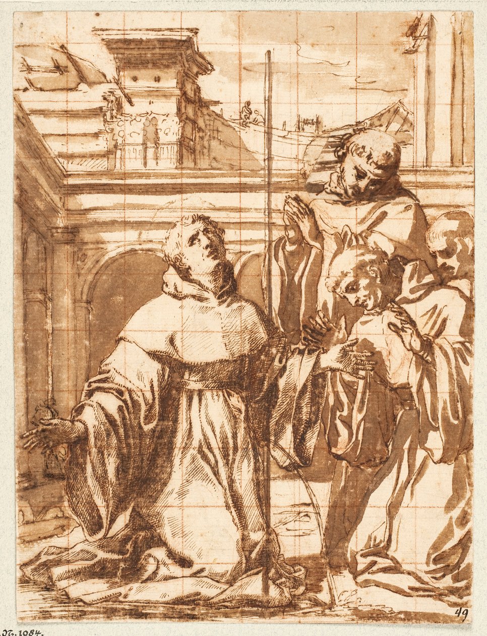 Scena z życia św. Mikołaja z Tolentino autorstwa Giovanni Battista Mercati