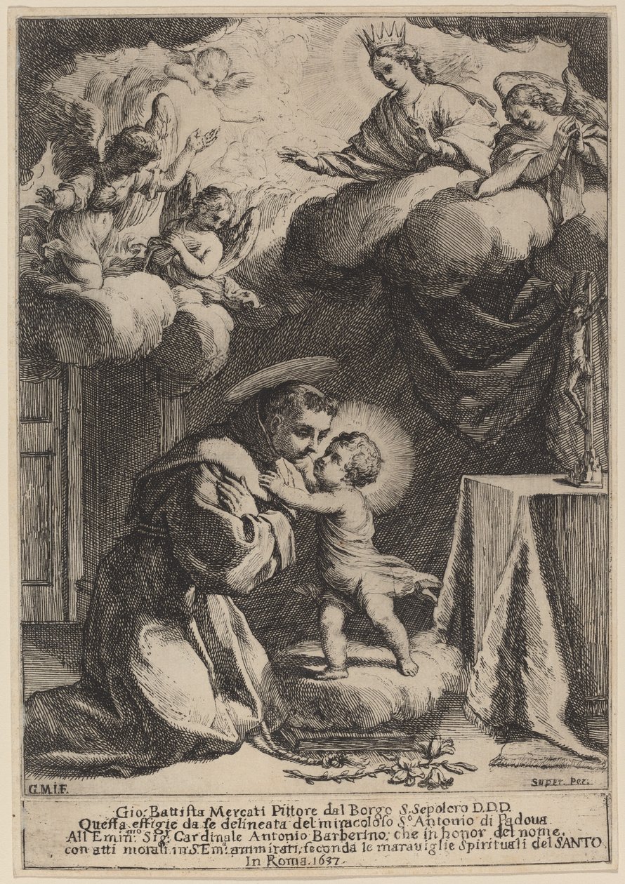 Św. Antoni z Padwy autorstwa Giovanni Battista Mercati