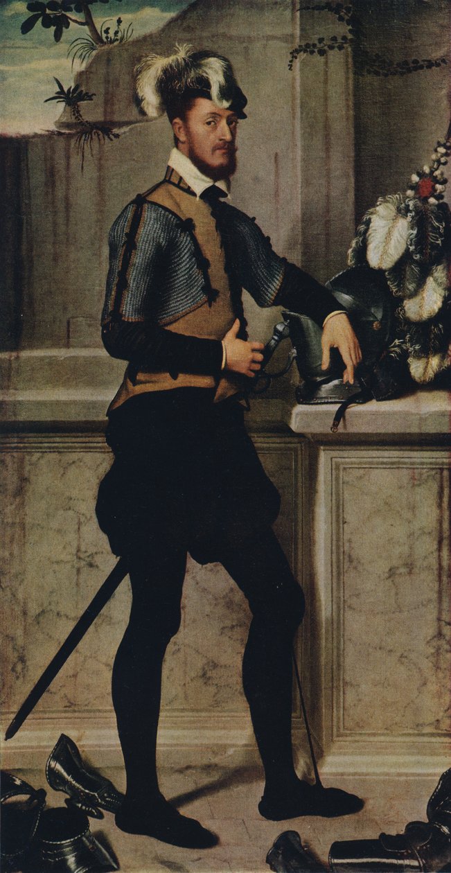 Rycerz w hełmie rycerskim, 1554-1558, 1936 autorstwa Giovanni Battista Moroni