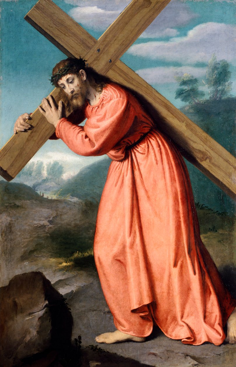 Chrystus niosący krzyż, Giovanni Battista Moroni (1525 ok. 1578), Sanktuarium Matki Bożej Łez, Albino autorstwa Giovanni Battista Moroni