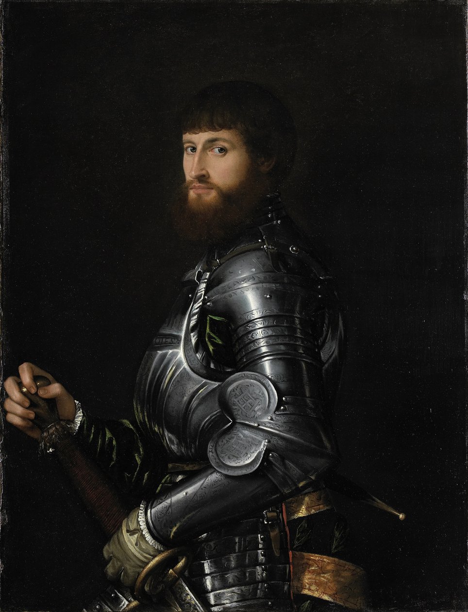 Portret szlachcica w zbroi, między 1540 a 1560 autorstwa Giovanni Battista Moroni