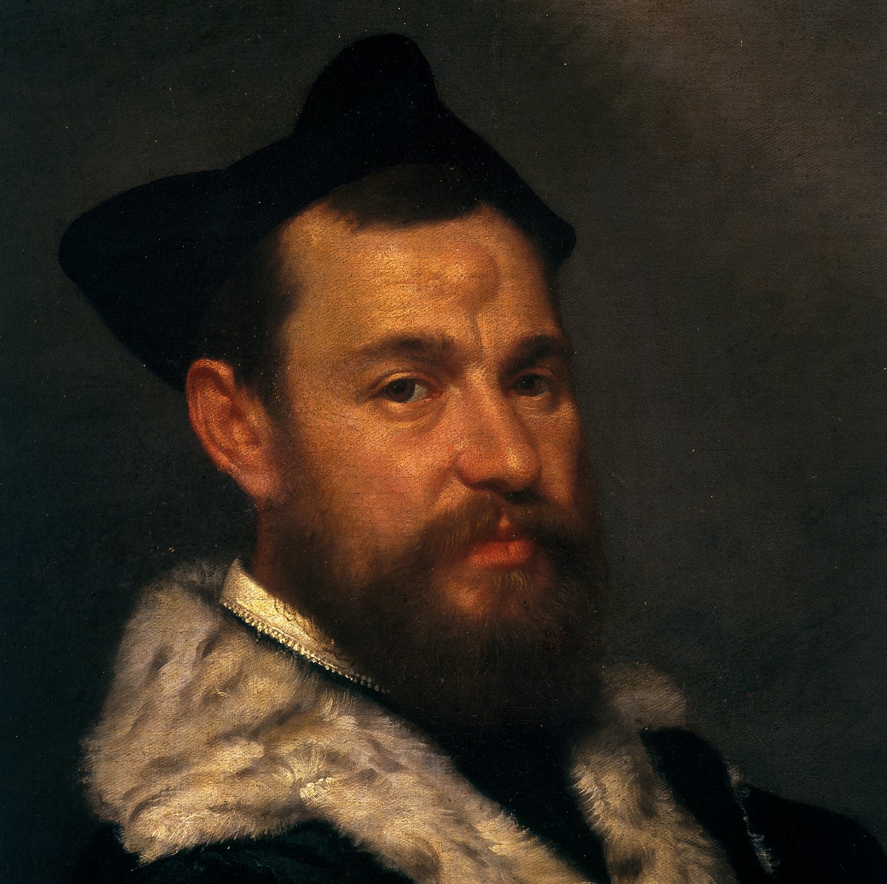 Portret sędziego, detal autorstwa Giovanni Battista Moroni
