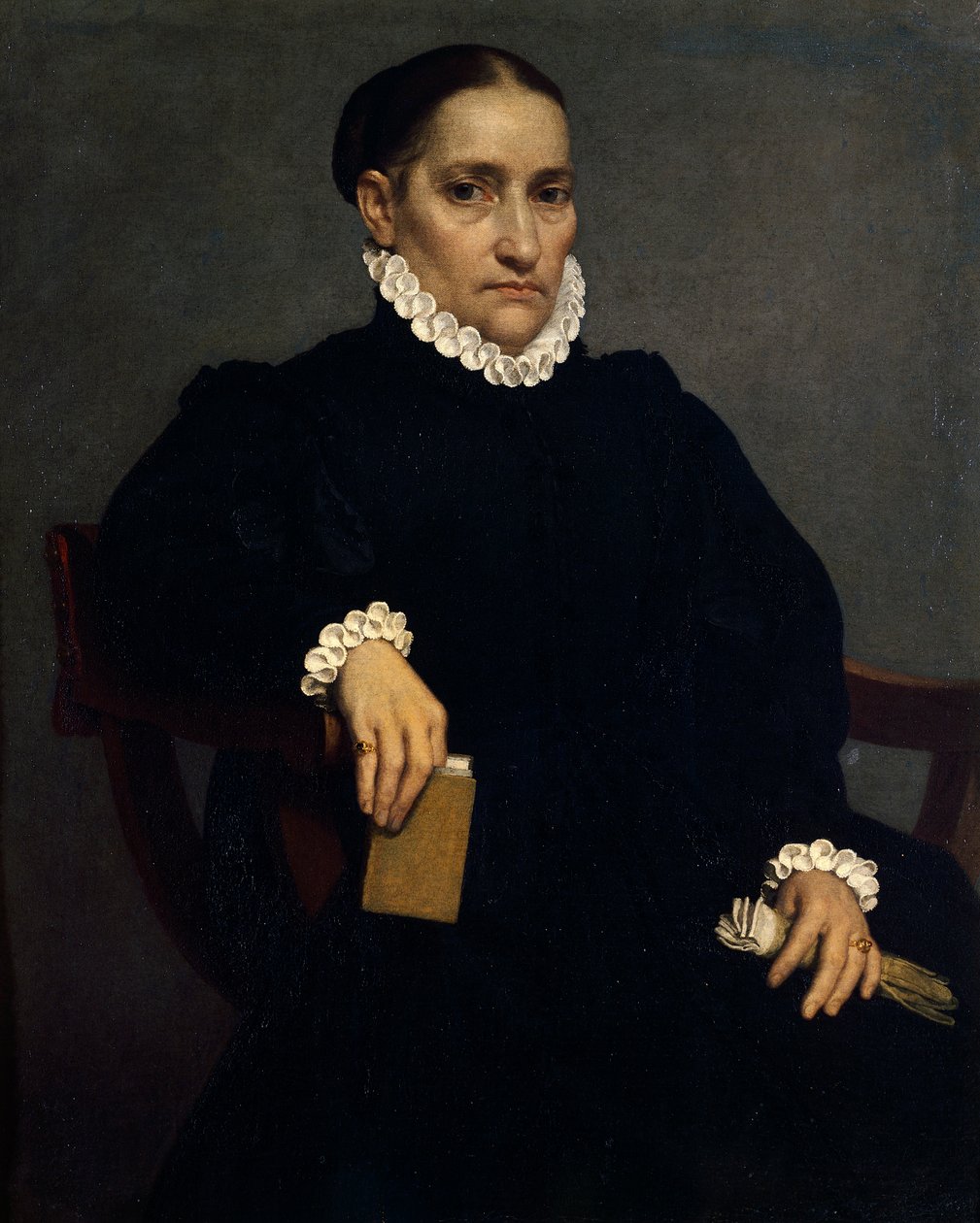Portret starszej kobiety w czerni – Giovanni Battista Moroni (około 1525-1578) autorstwa Giovanni Battista Moroni
