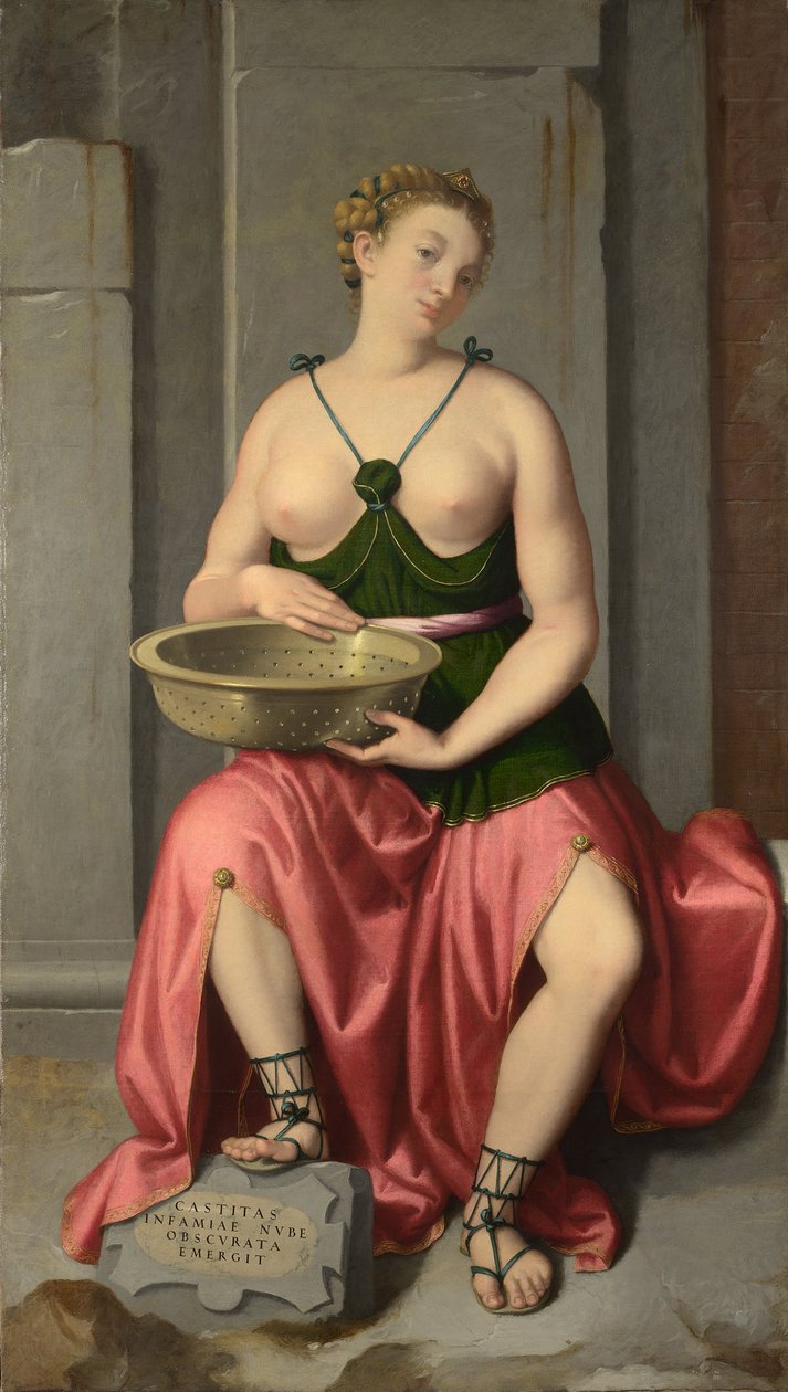 Vestal Virgin Tuccia, ok. 1555 autorstwa Giovanni Battista Moroni