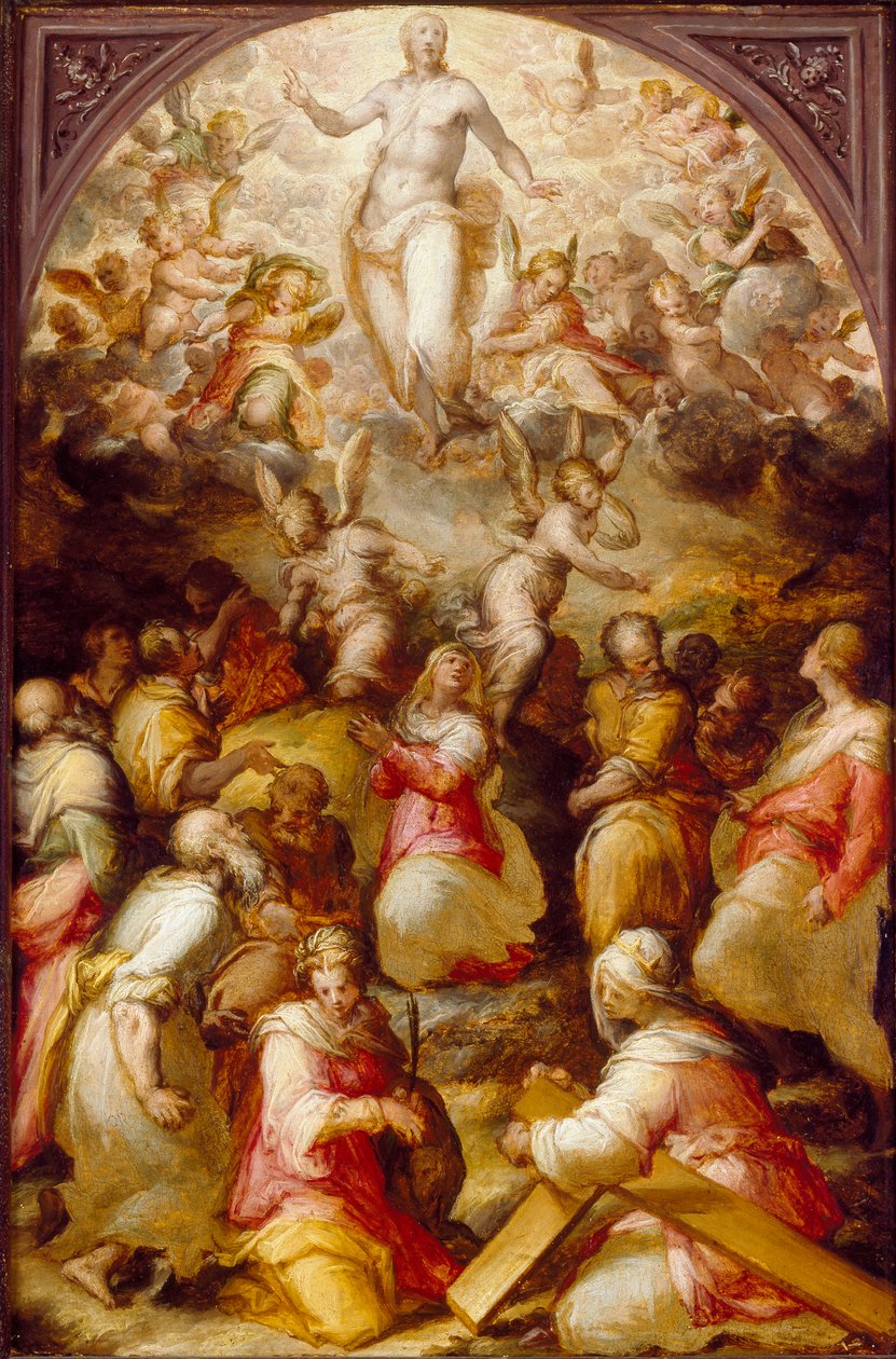 Chrystus w chwale z SS Agnieszką i Heleną, oddany do użytku 1571 autorstwa Giovanni Battista Naldini