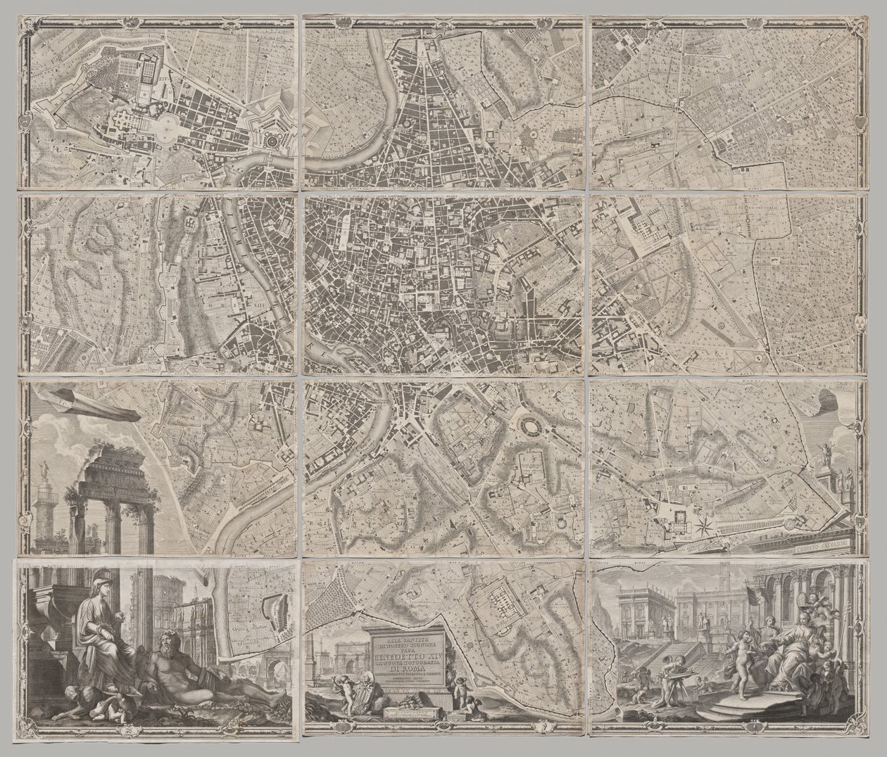 Nowa mapa Rzymu ujawniona przez Giambattistę Nolliego w roku MDCCXLVII, znana jako La Pianta Grande di Roma autorstwa Giovanni Battista Nolli
