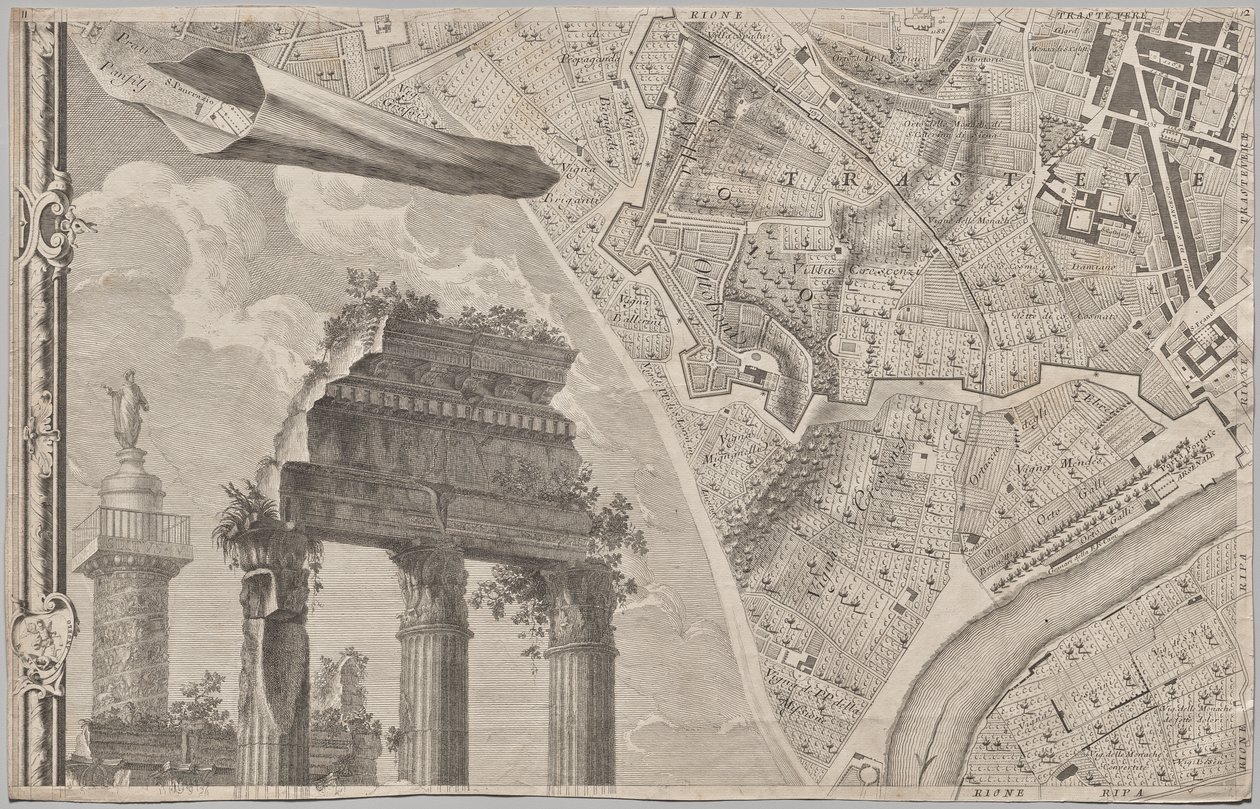 Nowa mapa Rzymu ujawniona przez Giambattistę Nolliego w roku MDCCXLVII, znana jako La Pianta Grande di Roma autorstwa Giovanni Battista Nolli