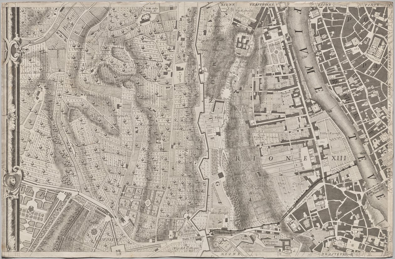 Nowa mapa Rzymu ujawniona przez Giambattistę Nolliego w roku MDCCXLVII, znana jako La Pianta Grande di Roma autorstwa Giovanni Battista Nolli