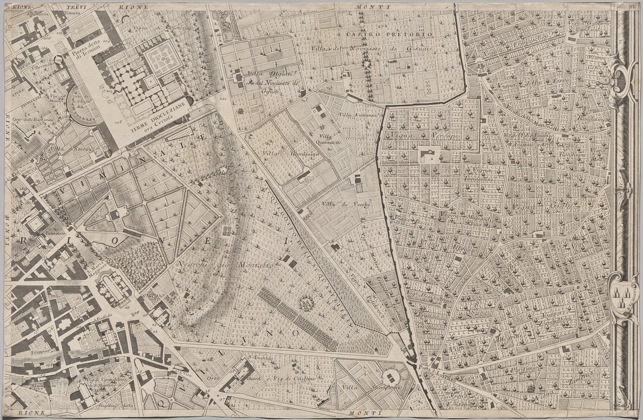 Nowa mapa Rzymu ujawniona przez Giambattistę Nolliego w roku MDCCXLVII, znana jako La Pianta Grande di Roma autorstwa Giovanni Battista Nolli