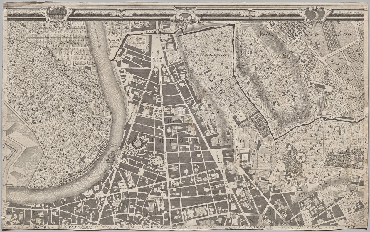 Nowa mapa Rzymu ujawniona przez Giambattistę Nolliego w roku MDCCXLVII, znana jako La Pianta Grande di Roma autorstwa Giovanni Battista Nolli