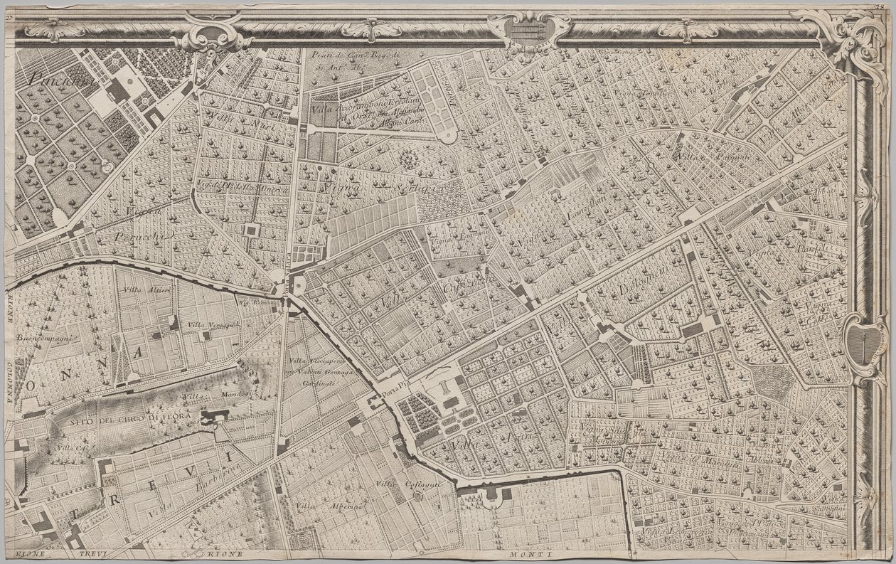 Nowa mapa Rzymu ujawniona przez Giambattistę Nolliego w roku MDCCXLVII, znana jako La Pianta Grande di Roma autorstwa Giovanni Battista Nolli