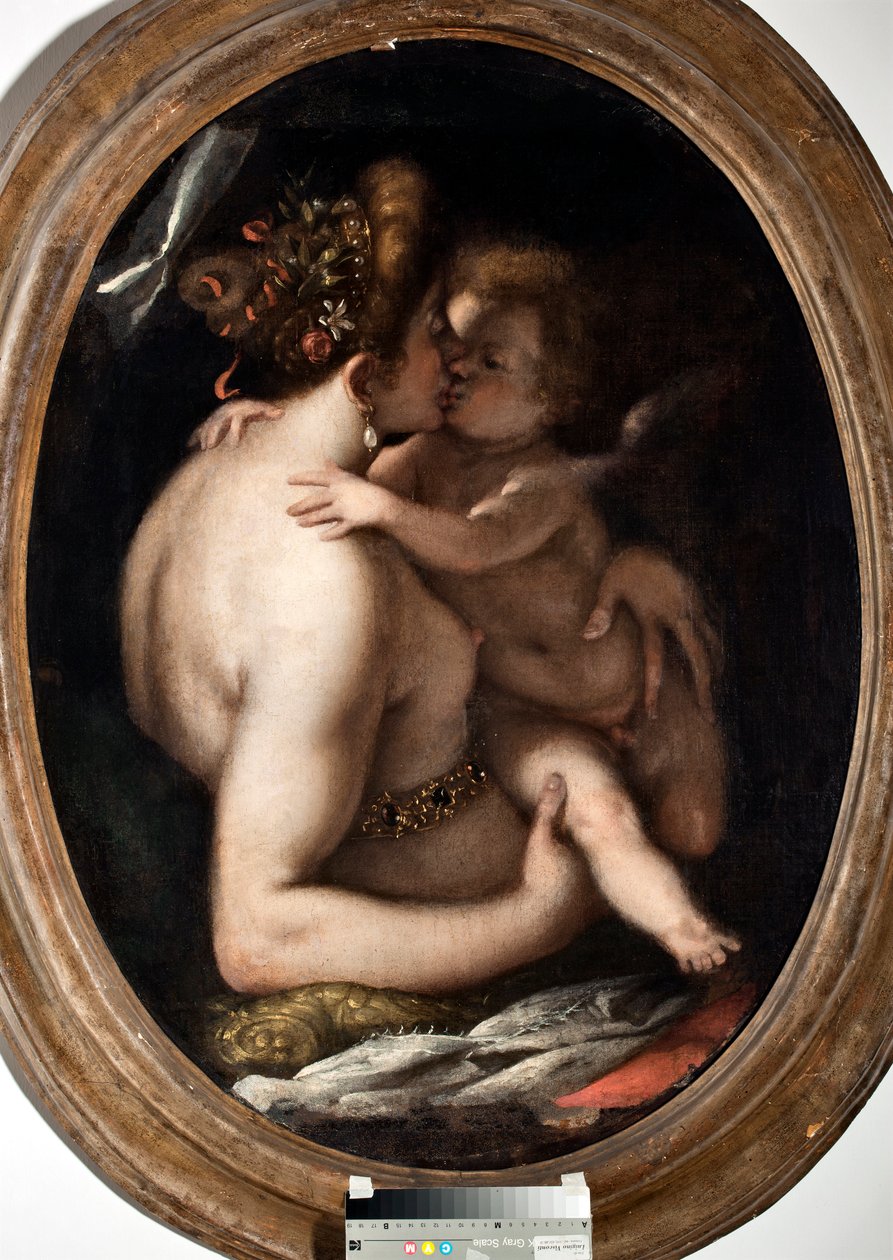 Wenus i Kupidyn (Wenus i Kupidyn) Obraz Giovanniego Battisty Paggi (1554-1627) Genes, Musei di Strada Nuova inv n PB 1409 autorstwa Giovanni Battista Paggi