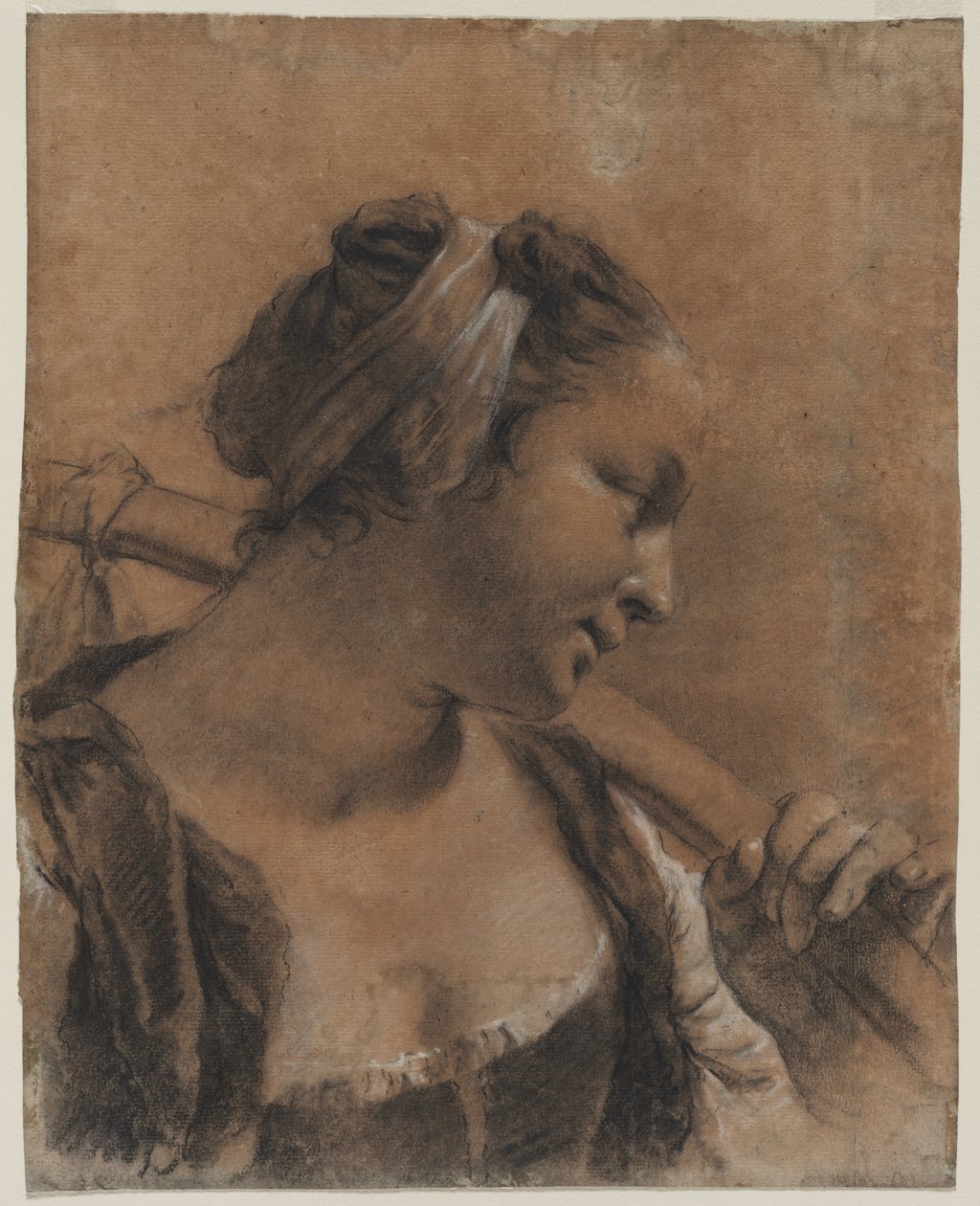 Portret Rosy z kijem na ramię autorstwa Giovanni Battista Piazzetta