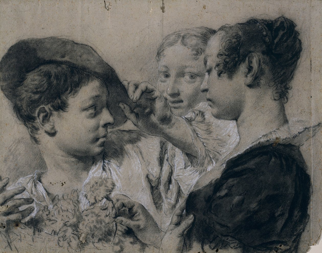 Młoda kobieta kupująca róż od młodego mężczyzny autorstwa Giovanni Battista Piazzetta