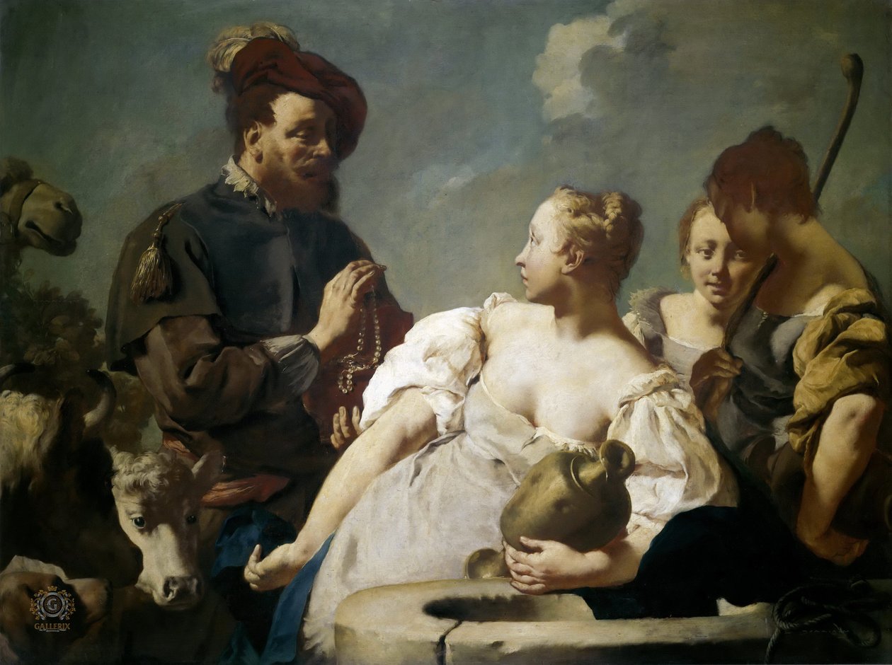 Giovanni Battista Piazzetta, 1740c - Rebeka przy studni autorstwa Giovanni Battista Piazzetta