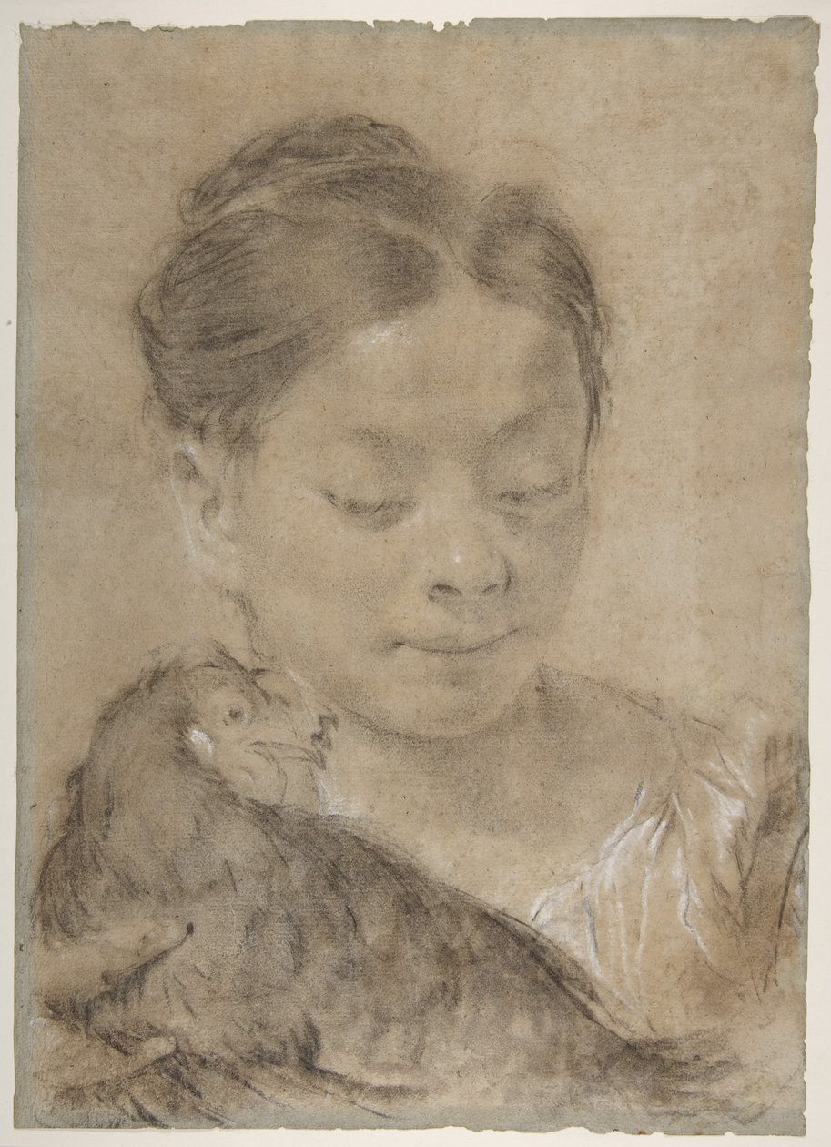 Dziewczynka z kurą autorstwa Giovanni Battista Piazzetta