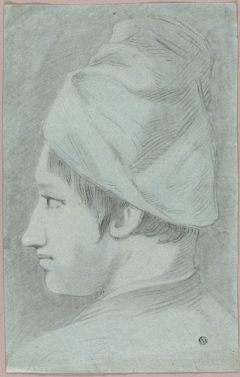 Głowa chłopca w kapeluszu z profilu autorstwa Giovanni Battista Piazzetta