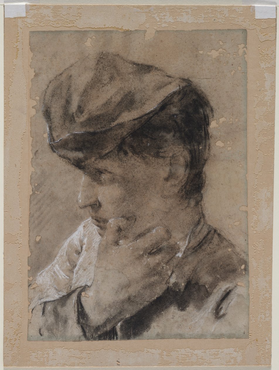 Głowa młodzieńca w czapce, pierwsza połowa XVIII wieku. autorstwa Giovanni Battista Piazzetta