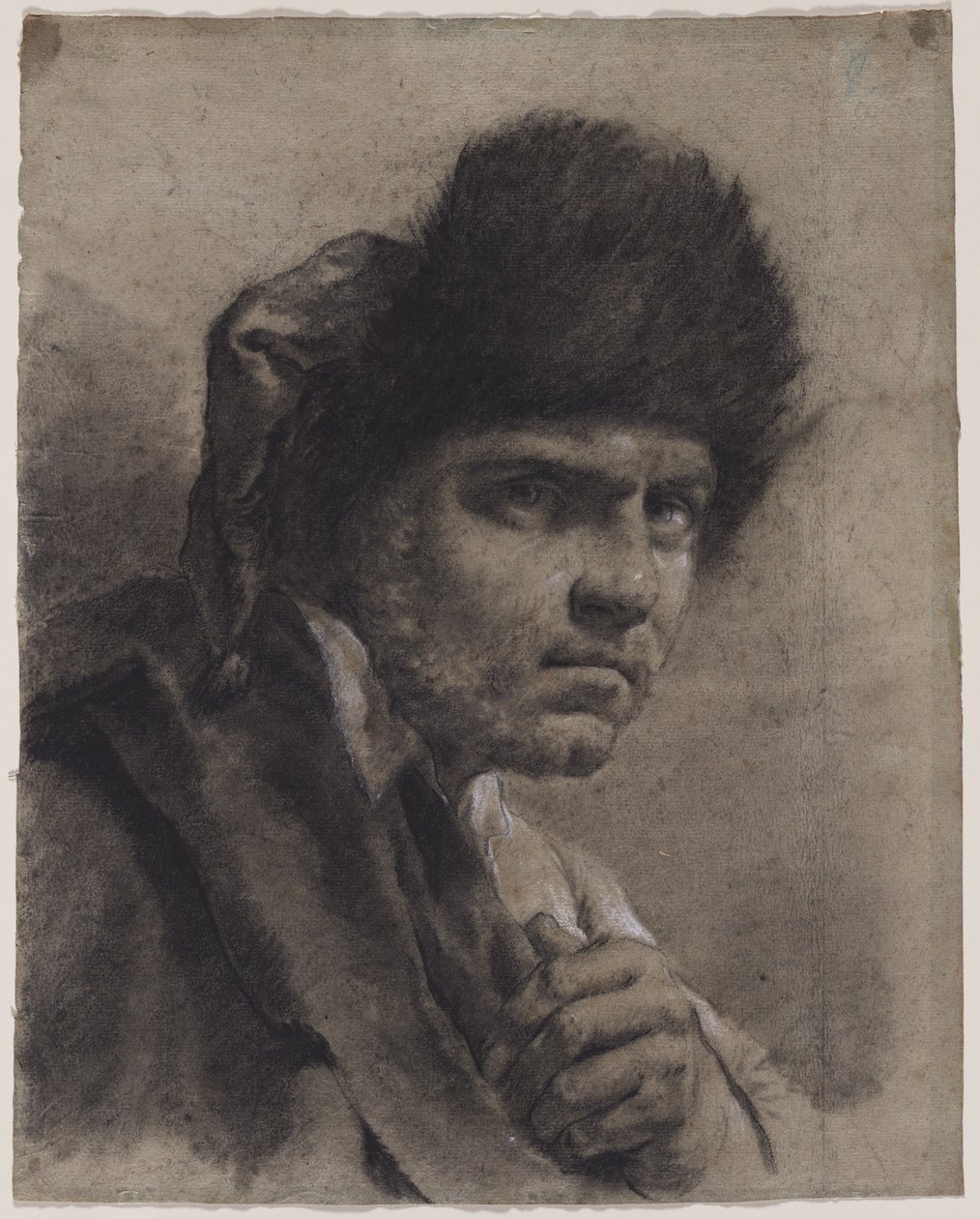 Mężczyzna w futrzanej czapce, ok. 1930 r. 173040s. autorstwa Giovanni Battista Piazzetta