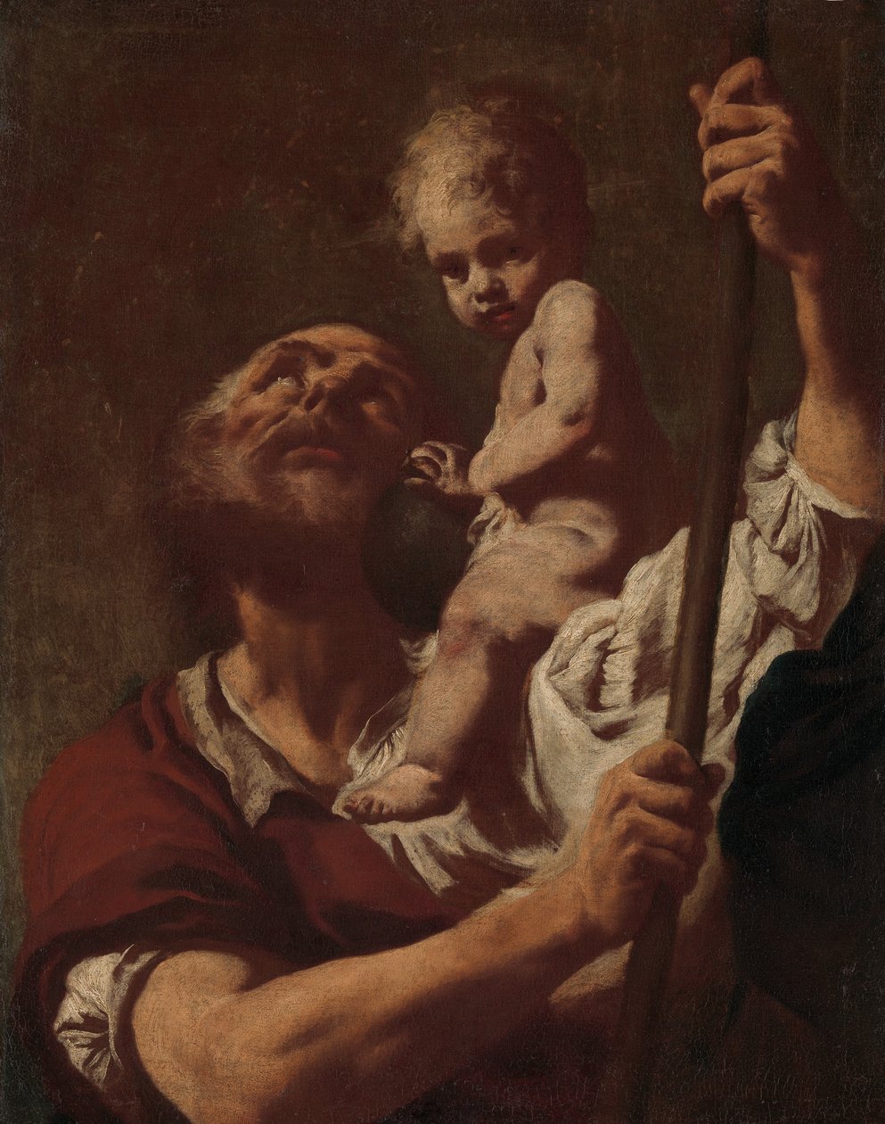 Św. Krzysztof niosący Dzieciątko Chrystus, lata 30. XVIII w. autorstwa Giovanni Battista Piazzetta