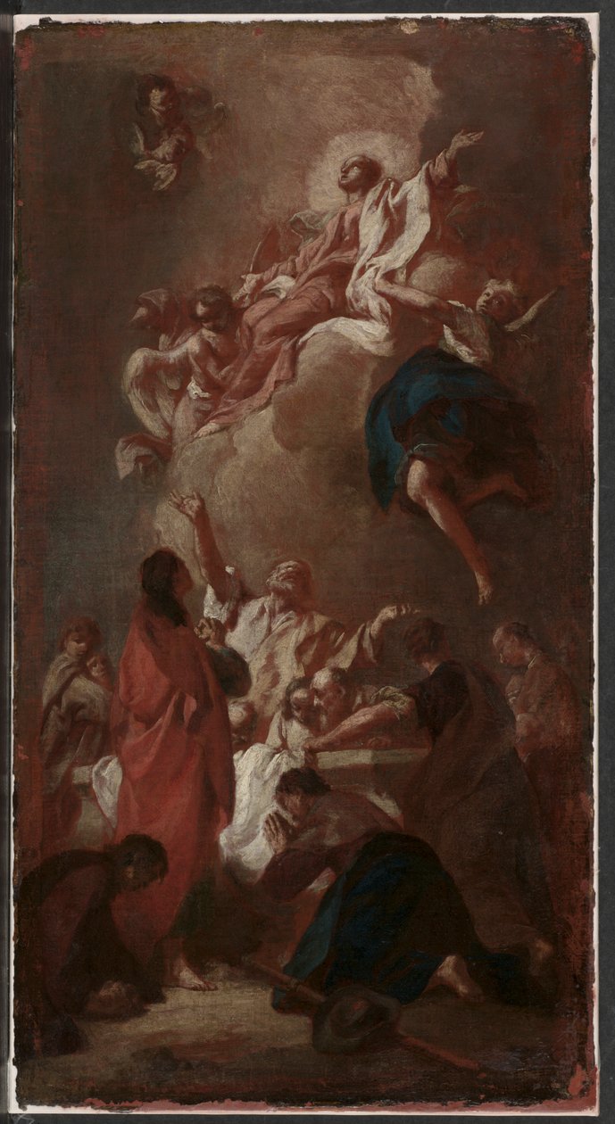 Szkic do „Wniebowzięcia Najświętszej Marii Panny” (dla św. Jakuba w Zbrasławiu koło Pragi)? autorstwa Giovanni Battista Piazzetta