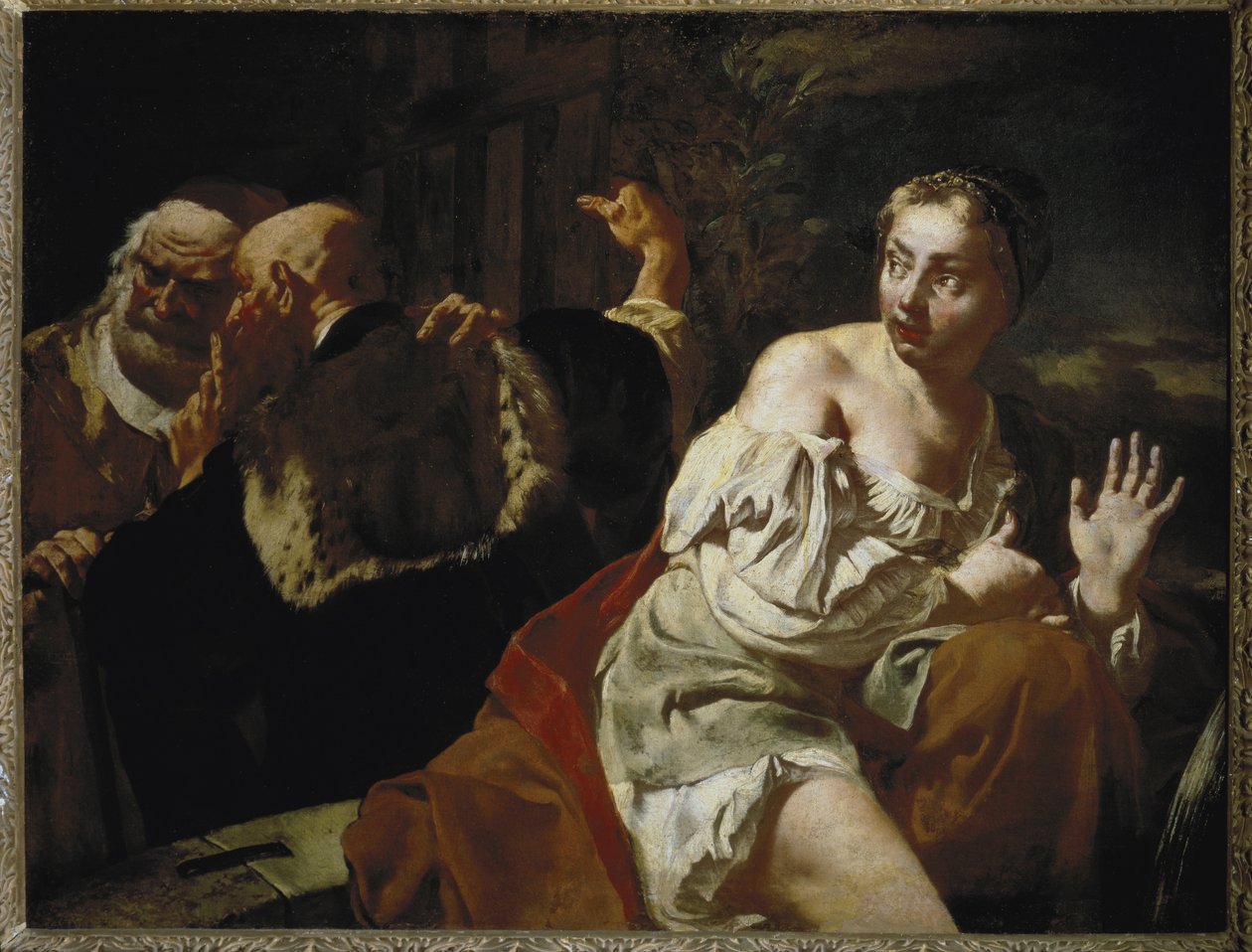 Suzanne i starsi - olej na płótnie, ok. 1720 autorstwa Giovanni Battista Piazzetta