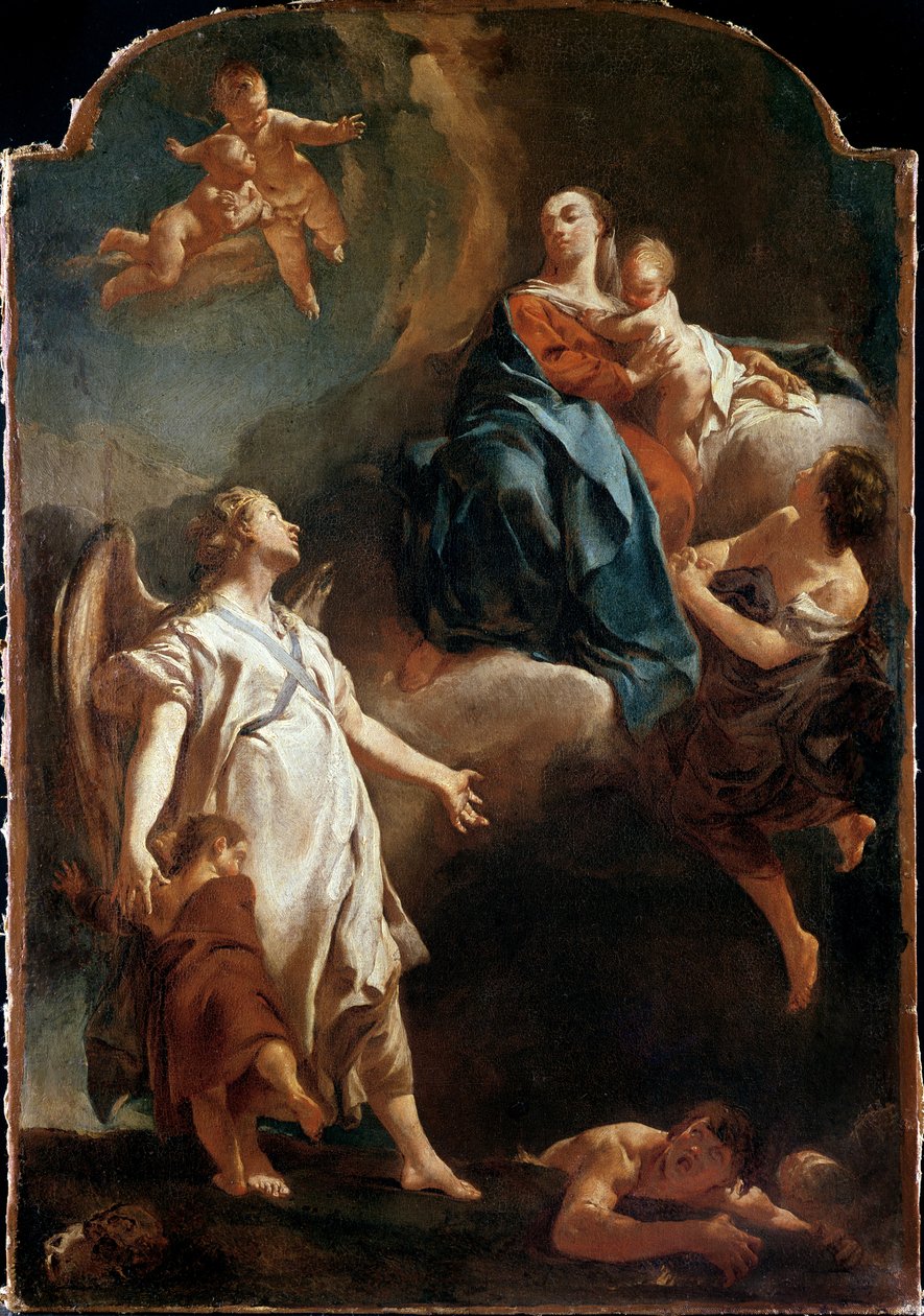 Objawienie Madonny Aniołowi Stróżowi autorstwa Giovanni Battista Piazzetta