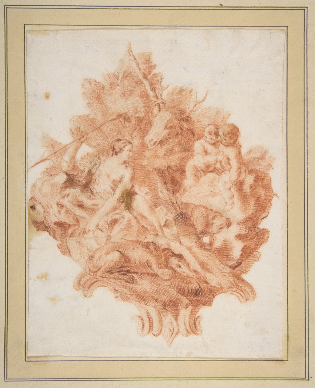Vignette zur Illustration von Torquato Tassos "Gerusalemme Liberata" (X:78) autorstwa Giovanni Battista Piazzetta