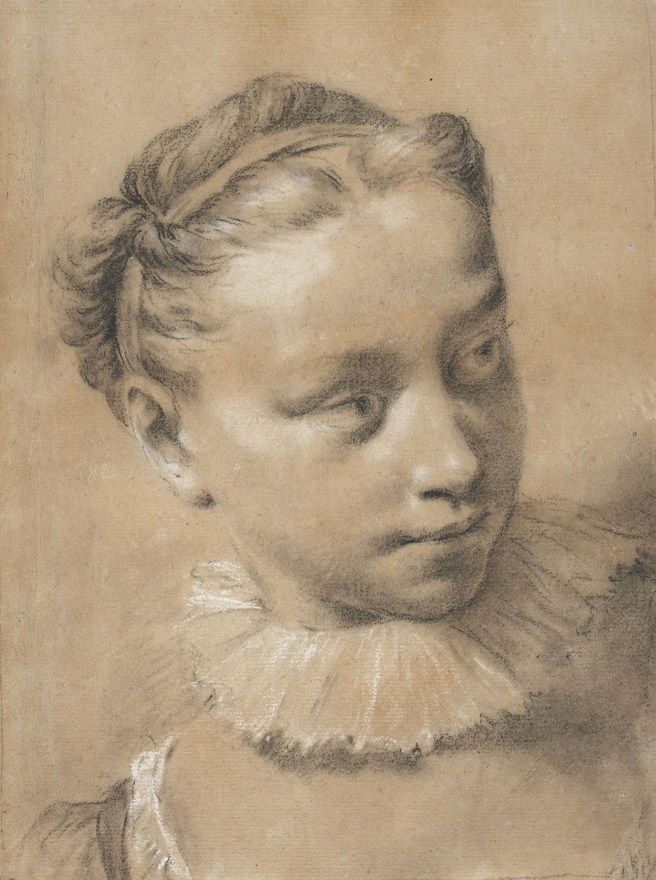 Młoda dziewczyna w kryzie autorstwa Giovanni Battista Piazzetta