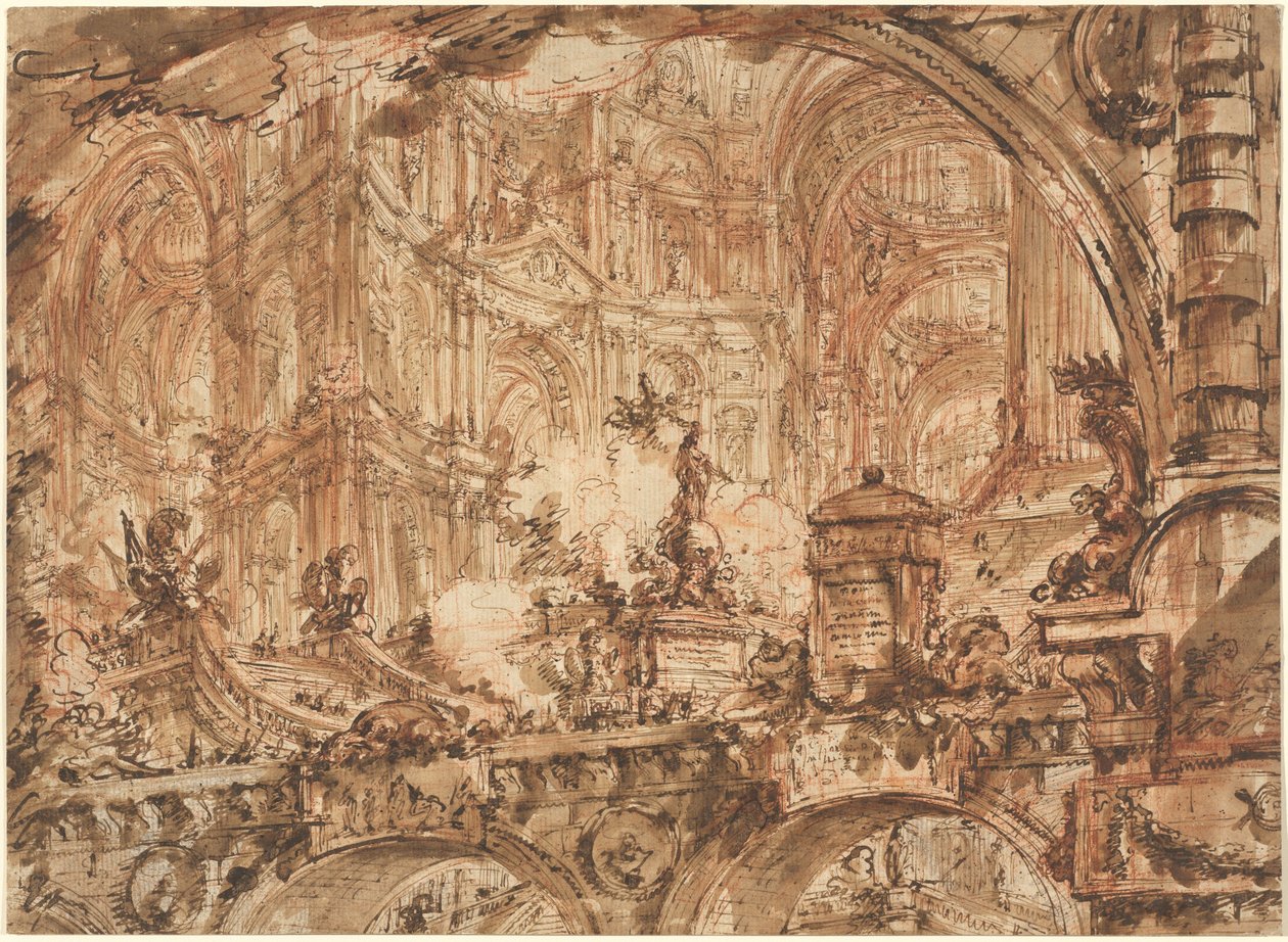 Wspaniałe wnętrze pałacowe autorstwa Giovanni Battista Piranesi