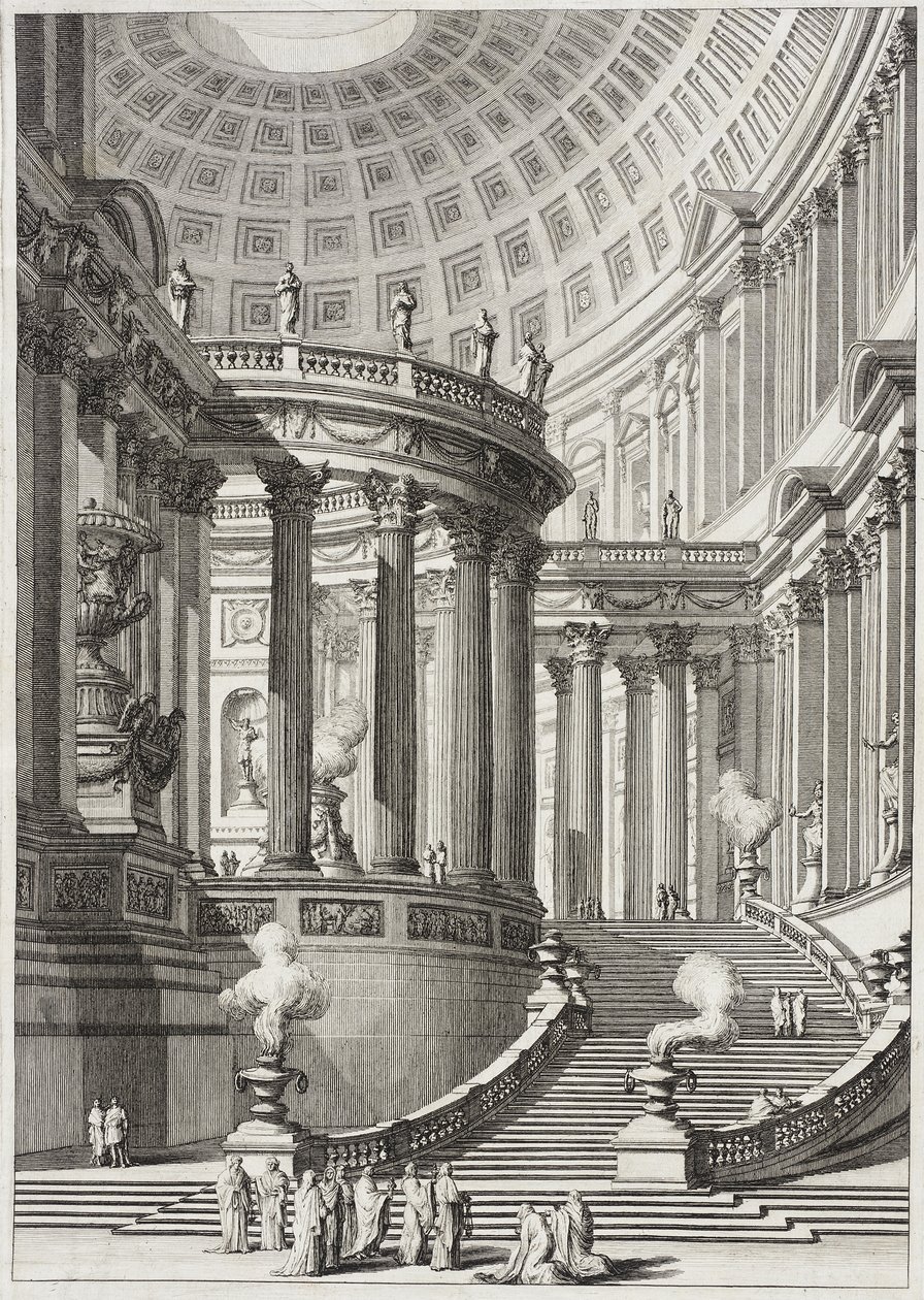 Starożytna świątynia autorstwa Giovanni Battista Piranesi