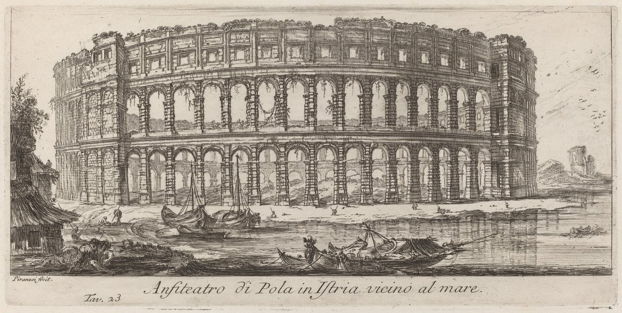 Amfiteatr w Puli na Istrii autorstwa Giovanni Battista Piranesi
