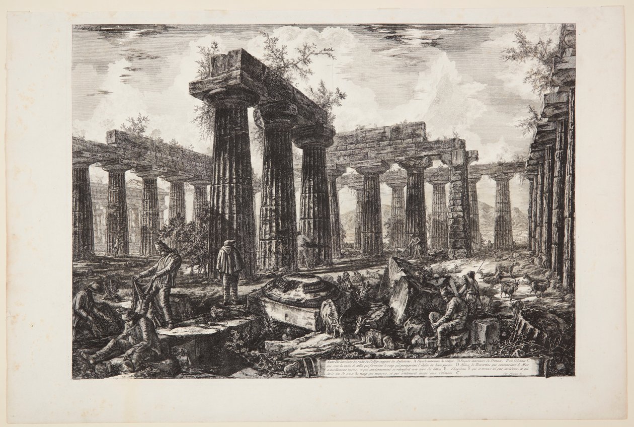 Inny widok pozostałości tak zwanego Collegio degli Anfizioni [...] autorstwa Giovanni Battista Piranesi